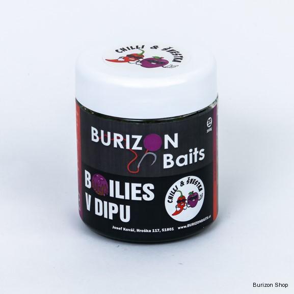 Dipované boilies - Švestka & Chilli (Chilli & Plum)